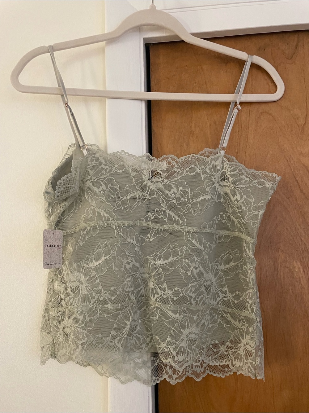 Free People Intimately Lacey Cami, NWT, L, Moss - Picture 2 of 6